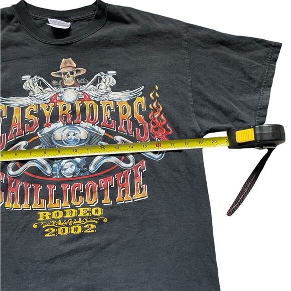 Hanes EasyRiders Mens/Teen Biker Tee 2002 Size Medium Rodeo Y2K Vintage - Picture 4 of 5